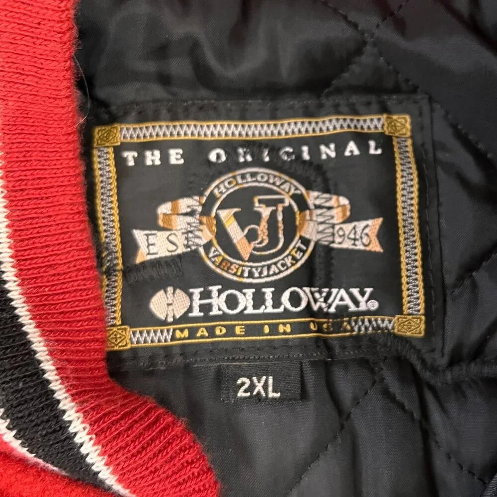Holloway Varsity Jacket Brookings Bobcats Wool and Leather Sz 2XL